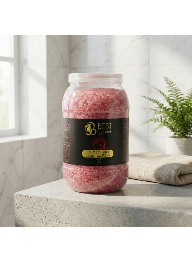 Best Choice Dead Sea Salt Premium Natural Bath Salt 5Kg Jar for Skin Body Hair Care and Relaxation - Rose - Image 1